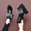 CozzyPlush™ High Heels Trim Leather Boots - flowerence