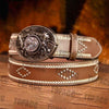 Leather Vintage Belt With Street Buckle