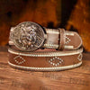 Leather Vintage Belt With Street Buckle