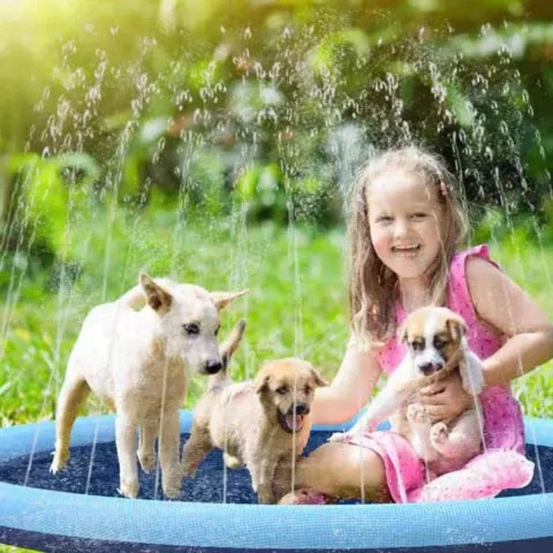 Foldable Pet Pool with Water Sprinkler