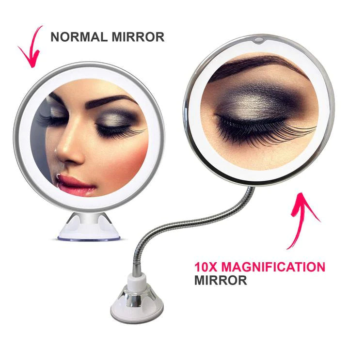 360° Flexible Light Up - 10X Magnification Led Flexible Mirror