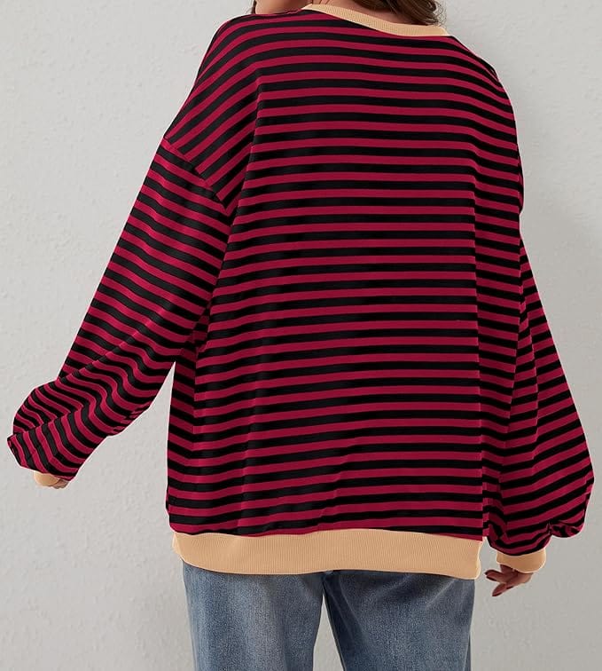 Women Striped Oversized Sweatshirt