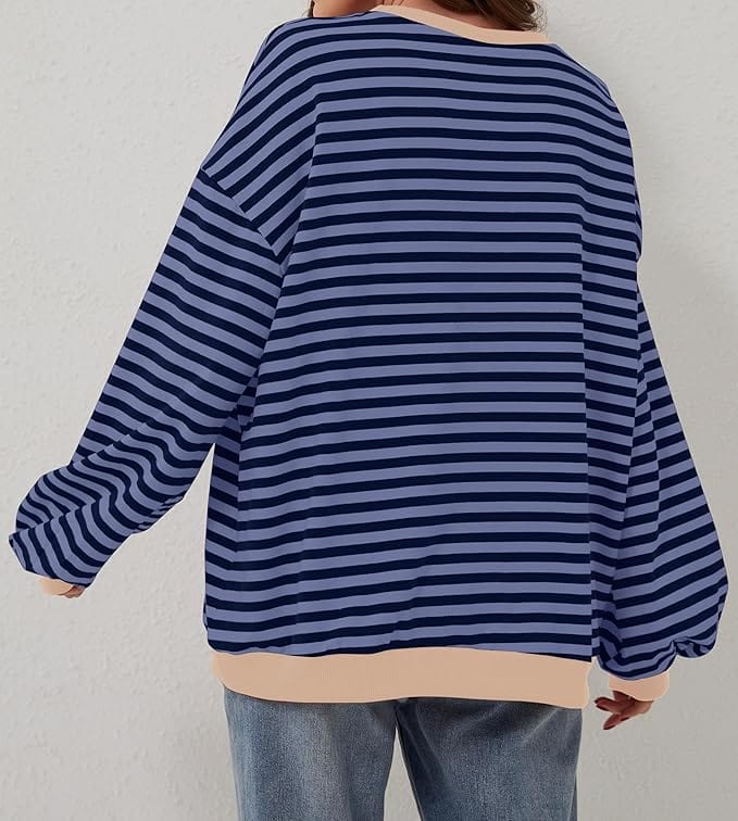 Women Striped Oversized Sweatshirt