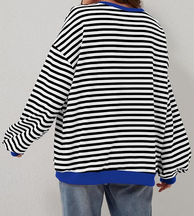 Women Striped Oversized Sweatshirt