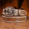 Leather Vintage Belt With Street Buckle