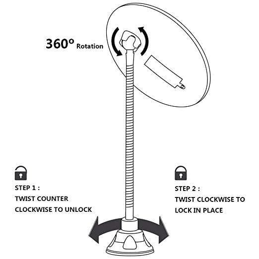 360° Flexible Light Up - 10X Magnification Led Flexible Mirror