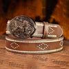 Leather Vintage Belt With Street Buckle