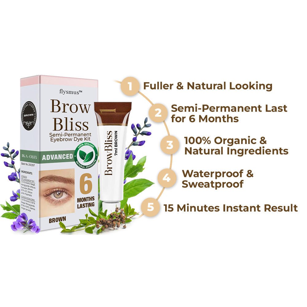Flysmus™ BrowBliss Semi-Permanent Eyebrow Tinting Kit - flowerence