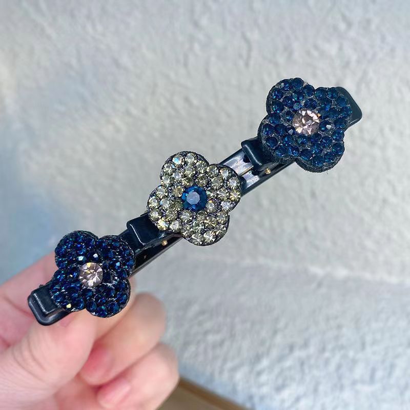 Sparkling Crystal Stone Braided Hair Clips - flowerence