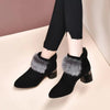CozzyPlush™ High Heels Trim Leather Boots - flowerence