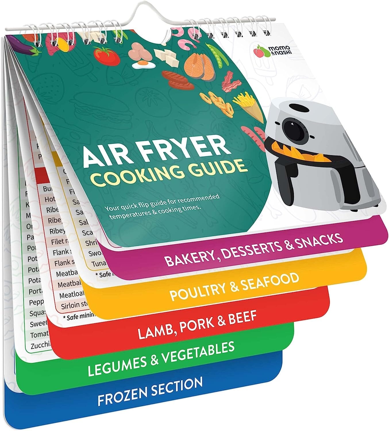 Air Fryer Cheat Sheet Magnets Cooking Guide Booklet - flowerence